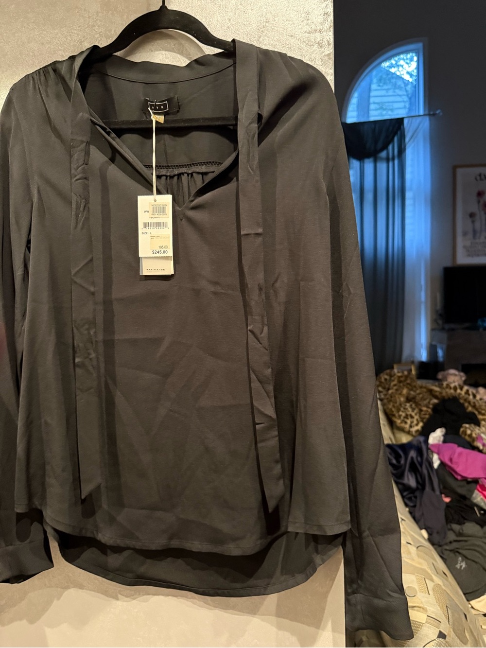 AYR Black V-Neck Top with Tag